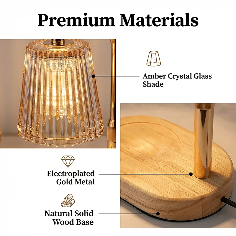 Amberly Candle Warmer Lamp — Flameless, Dimmable & Timer-Ready